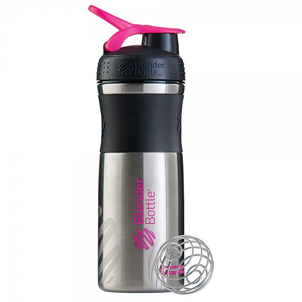 BlenderBottle® Sportmixer Edelstahl Black-Pink