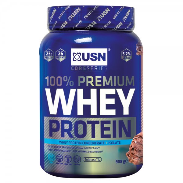 USN 100% Premium Whey Protein Chocolate 908 g Dose